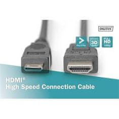 Digitus HDMI 1.3 / 1.2 (C-A) priključni kabel 2 m, zlati kontakti, Ultra HD 24p