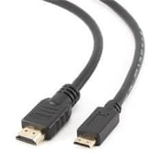 Gembird mini kabel HDMI High speed (M) do HDMI (M), pozlačeni konektorji, 1 m, črn