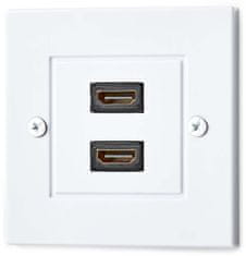 Nedis Wall Box HDMI/ 2x vtičnica HDMI/ 4K@60Hz/ 18 Gbps/ pozlačena/ črno-bela