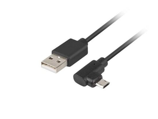 Lanberg kabel micro USB (M) do USB-A (M) 2.0 1,8 m, črn, mikro reverzibilen moški desni/levi