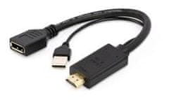 Gembird adapter DisplayPort (M) na HDMI (F), 4K aktivni, 0,1 m kabla, črn