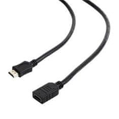 Gembird HDMI (M) do HDMI (F) Visoka hitrost, Ethernet, podaljšek, 3 m, črn