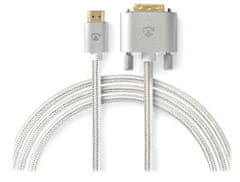 Nedis PROFIGOLD Kabel HDMI/ HDMI na DVI-D 24+1 vtič/ bombaž/ srebrn/ škatla/ 2 m