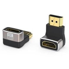 PremiumCord 8K Adapter priključek HDMI A - HDMI A, F/M, 90° desni kot