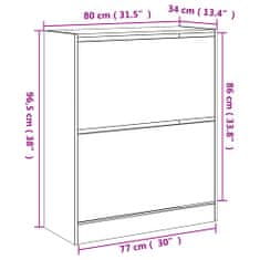 Greatstore Omarica za čevlje bela 80x34x96,5 cm inženirski les