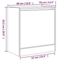 Vidaxl Omarica za čevlje črna 60x34x63,5 cm inženirski les