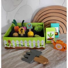 Tooky Toy Leseni vrtni set Montessori za vrtnarjenje z zelenjavo