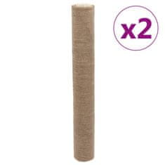 Vidaxl Rola iz jute 2 kosa 1x50 m 100 % juta 200 g/m²