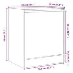 Vidaxl Omarica za čevlje dimljeni hrast 60x42x69 cm inženirski les