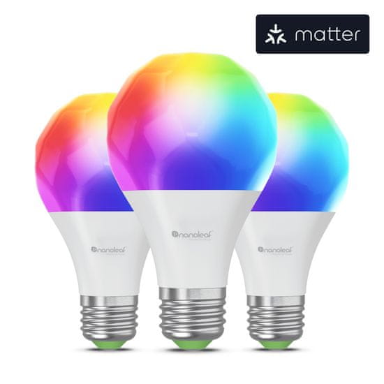 Nanoleaf Essentials Smart A60 Bulb E27, Matter 3PK