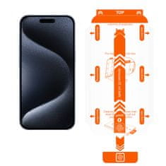 Mobile-origin Orange Screen Guard iPhone 15 Pro Max/15 Plus with easy applicator, 2 pack