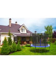 Ljubki dom Črn vrtni trampolin BARS 305 cm z zaščitno mrežo in lestvijo