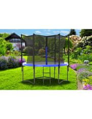 Ljubki dom Črn vrtni trampolin BARS 244 cm z zaščitno mrežo in lestvijo