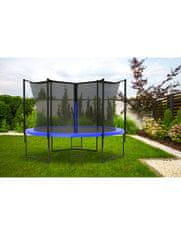 Ljubki dom Črn vrtni trampolin BARS 365 cm z zaščitno mrežo in lestvijo