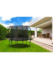 Ljubki dom Črn vrtni trampolin JUMP 305 cm z zaščitno mrežo in lestvijo