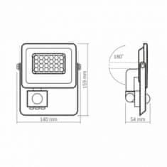 VIDEX Led reflektor LED-PIR-LUCA-10W-NW bel