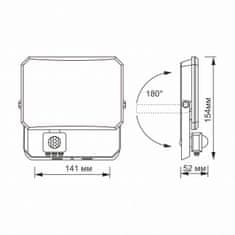 VIDEX Led reflektor s senzorjem LED-F3-PIR-30W črn