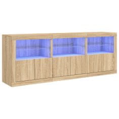 Vidaxl Komoda z LED lučkami sonoma hrast 181,5x37x67 cm