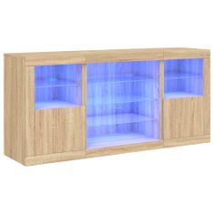 Vidaxl Komoda z LED lučkami sonoma hrast 142,5x37x67 cm