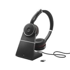 Jabra Evolve 75 SE/Stereo/ANC/BT/Wireless/MS/Stojalo/Black-Red