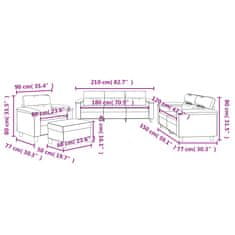 Vidaxl Sedežna garnitura 4-delna z vzglavniki svetlo siva mikrovlakna