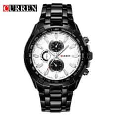 Curren Curren 8023 pas iz nerjavečega jekla Watch Relogio Masulino šport analogni Quartz zapestne ure športne zapestne ure black-white