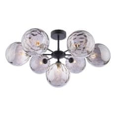 shumee Cohen 7 Light Semi Flush Matt Black Smoked Dimpled 150mm Steklena stropna svetilka