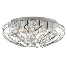 shumee Stropna svetilka Davian 8 Light Flush Polished Chrome Crystal