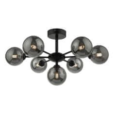 shumee Cohen 7 Light Semi Flush Matt Black Smoked Glass stropna svetilka