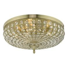 shumee Stropna svetilka Asmara 5 Light Flush Antique Brass Crystal