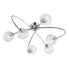 shumee Stropna svetilka Eta 6 Light Semi Flush Polished Chrome Clear Glass