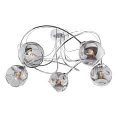 shumee Stropna svetilka Onawa 5 Light Semi Flush Polished Chrome Smoked Glass