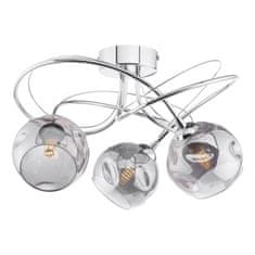 shumee Stropna svetilka Onawa 3 Light Semi Flush Polished Chrome Smoked Glass