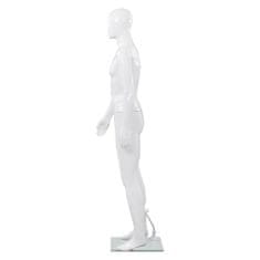 Vidaxl Celotna moška izložbena lutka s stekleno osnovo bela 185 cm