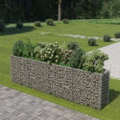 Vidaxl Visoka greda gabion pocinkano jeklo 360x50x100 cm