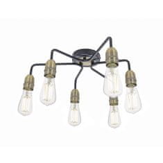 shumee Stropna svetilka Kiefer 6 Light Flush Black & Antique Brass