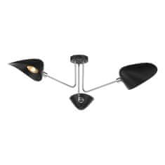 shumee Stropna svetilka Sebastian 3 Light Semi Flush Matt Black Polished Chrome