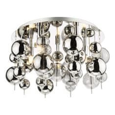 shumee Stropna svetilka Thora 5 Light Flush Polished Chrome Smoked Glass