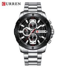 Curren CURREN 8336 Moški moda iz nerjavečega jekla Chronograph Watch priljubljena velika izbira Japonska Quartz poslovne zapestne ure silver-black