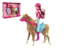 Teddies Konj + lutka jockey, plastična, 23cm, v škatli 35x26x8cm