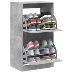 Vidaxl Omarica za čevlje z 2 predaloma betonsko siva 60x42x108 cm