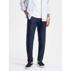 OMBRE Klasične moške hlače chino SLIM FIT temno modre V1 OM-PACP-0182 MDN124456 S