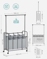 Songmics Košara za perilo s 4 predelki RLS44GS
