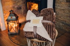 Ljubki dom Luksuzna temno rjava ovčka deka iz mikropliša s črtami, 150x200 cm