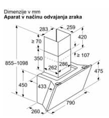 Bosch Serie 6 DWK81AN20 stenska napa, 80 cm, belo steklo