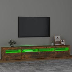 Vidaxl TV omarica z LED lučkami dimljeni hrast 240x35x40 cm