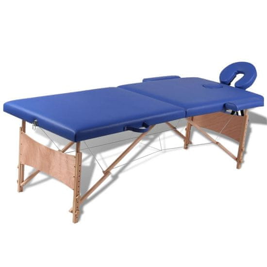 Vidaxl zložljiva masažna miza z 2 območji in lesenim okvirjem
