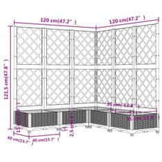 Vidaxl Cvetlično korito z oporno mrežo belo 120x120x121,5 cm PP