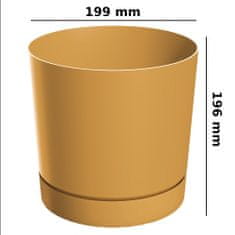 botle Okrogel cvetlični lonec s podstavkom Ø19,9 cm matirano rumene barve