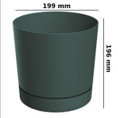 botle Okrogel cvetlični lonec s podstavkom Ø19,9 cm matirano modre barve